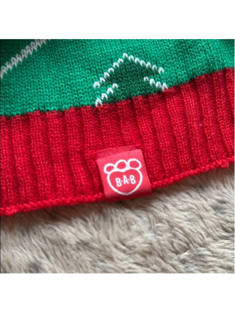 Boots & Barkley Festive Dog Sweater Green Red Size Large